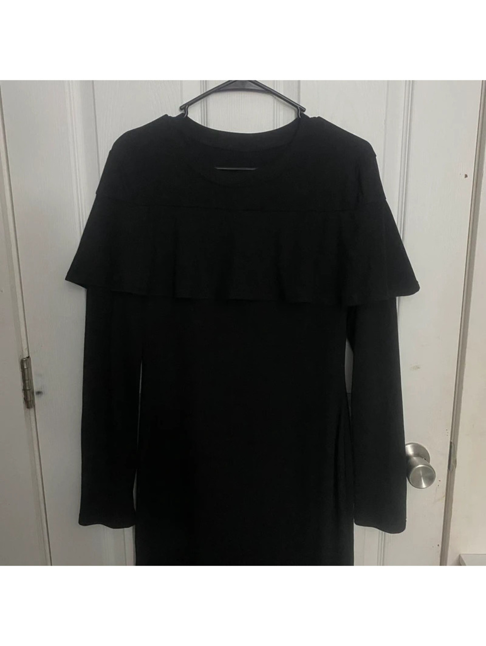 Black long sleeves maxi dress womens XL